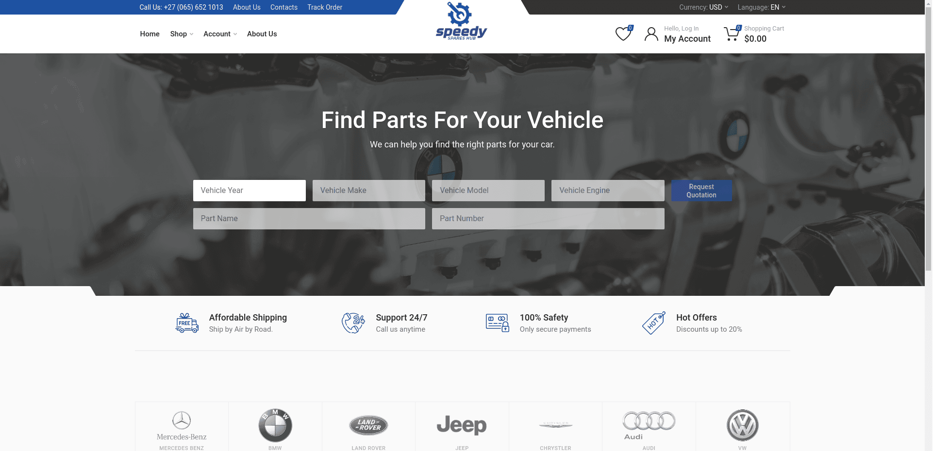 Preview of Speedy Spares Hub Web